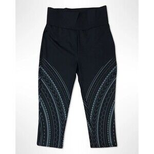 Tanoa Co. LCT001 Samoan Polynesian Grey Tribal Capri Tight Grace Leggings XS